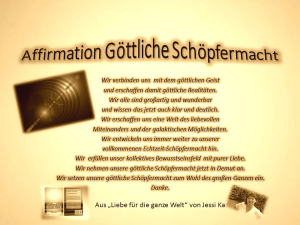 Affirmation Göttliche Schöpfermacht vision-neue-welt.com
